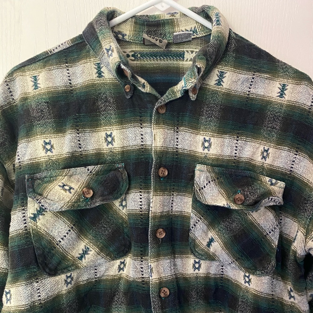 Green button up